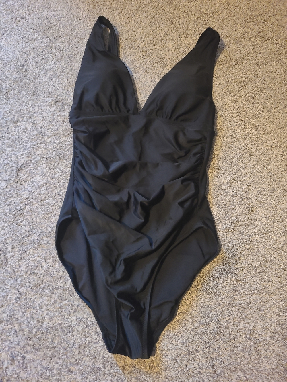 J. Crew Black One-Piece V-Neck Swimsuit
